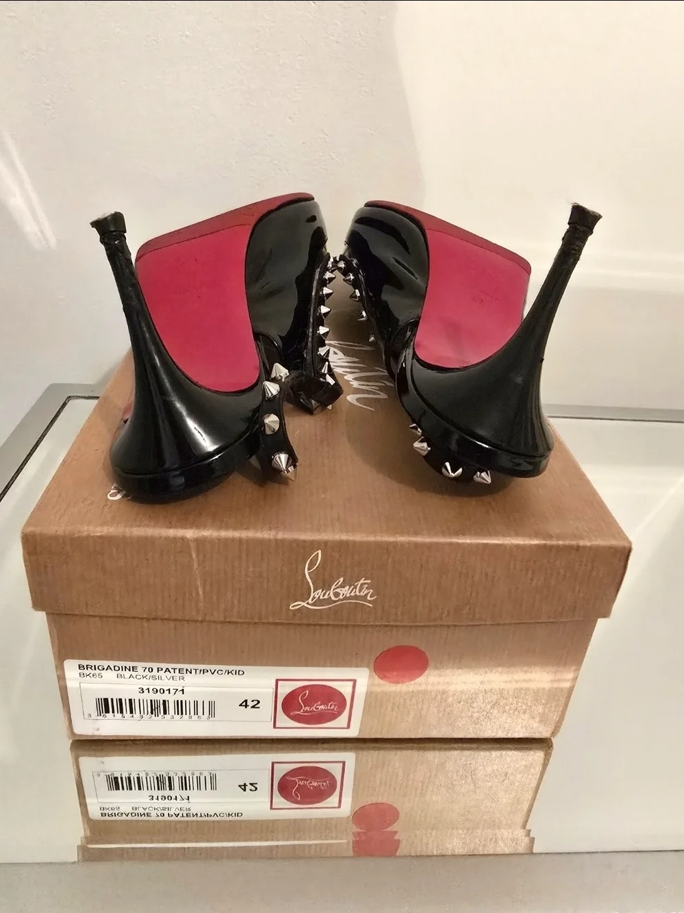 Christian Louboutin Pointed Toy Stud Slingback 70 Size 42 Us 10 AUTHENTIC